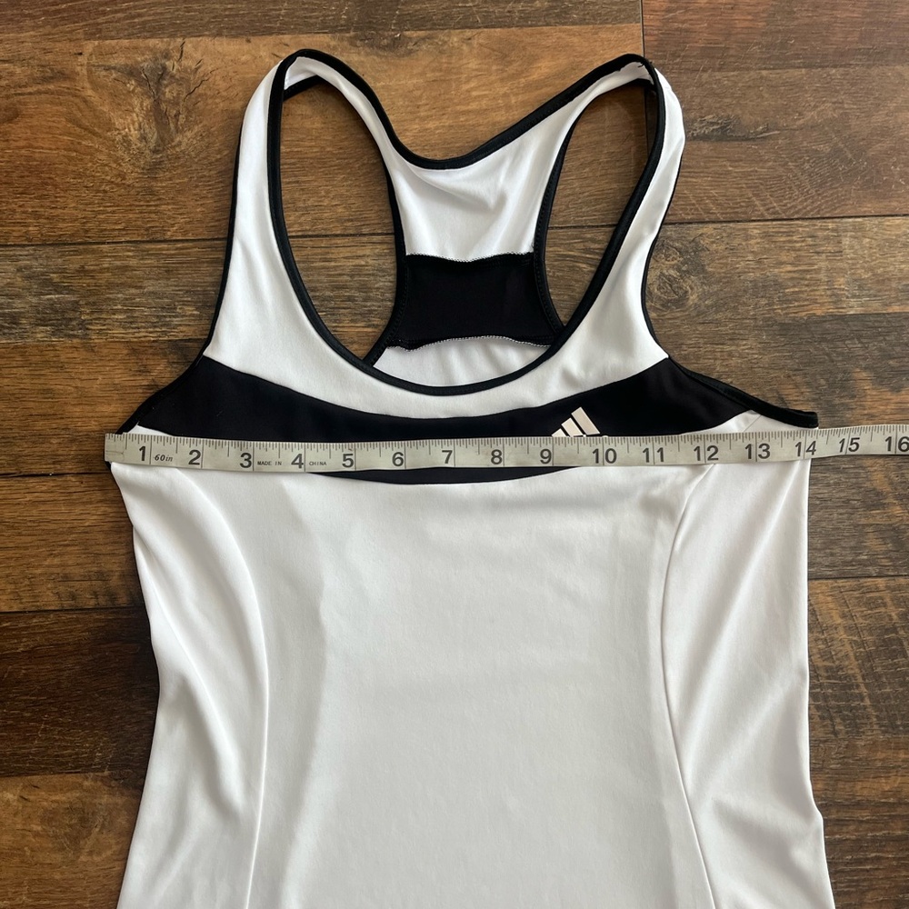 ADIDAS Racerback Tank Tennis Dress White Black Summer Sleeveless Athletic - Picture 7 of 10